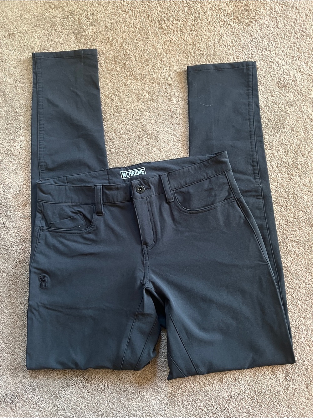 Women's Black Slim-Fit Chrome Jeans